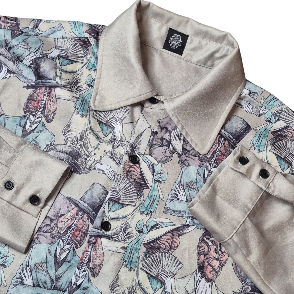 DX Mouve Men's 2XL Organ Audience Japanese Steampunk Gothic Art Shirt